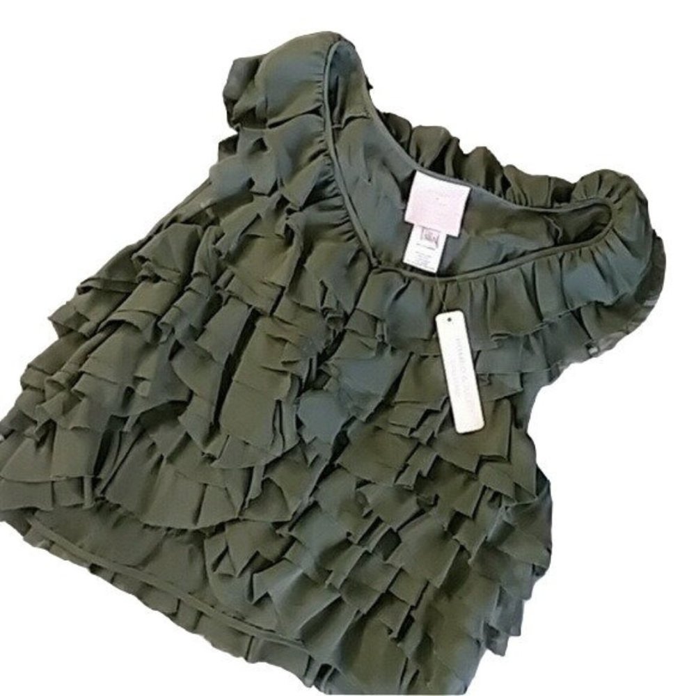 Romeo and Juliet Couture Vest Ruffled Green Womens Medium